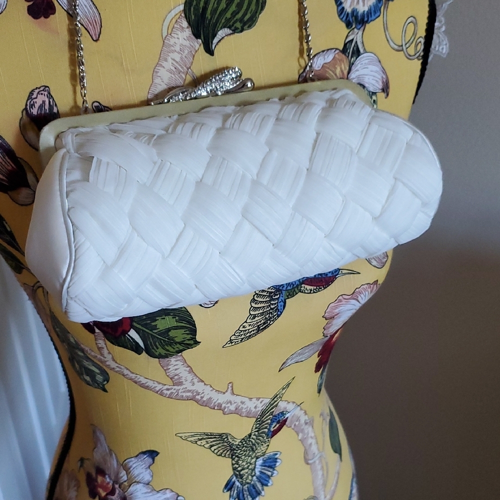 Kate Landry Cream Quilted Clutch Wristlet